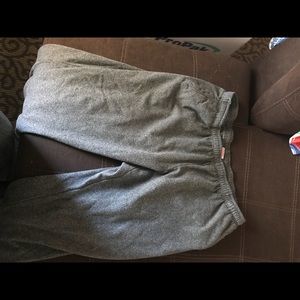 Gray sweatpants